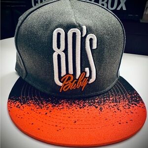 80's Baby Grey and Orange Snapback Hat
